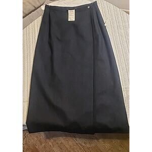NEW vtg 100% Virgin Wool Pencil Skirt Norton McNaughton Size 8 Waist 27" Black